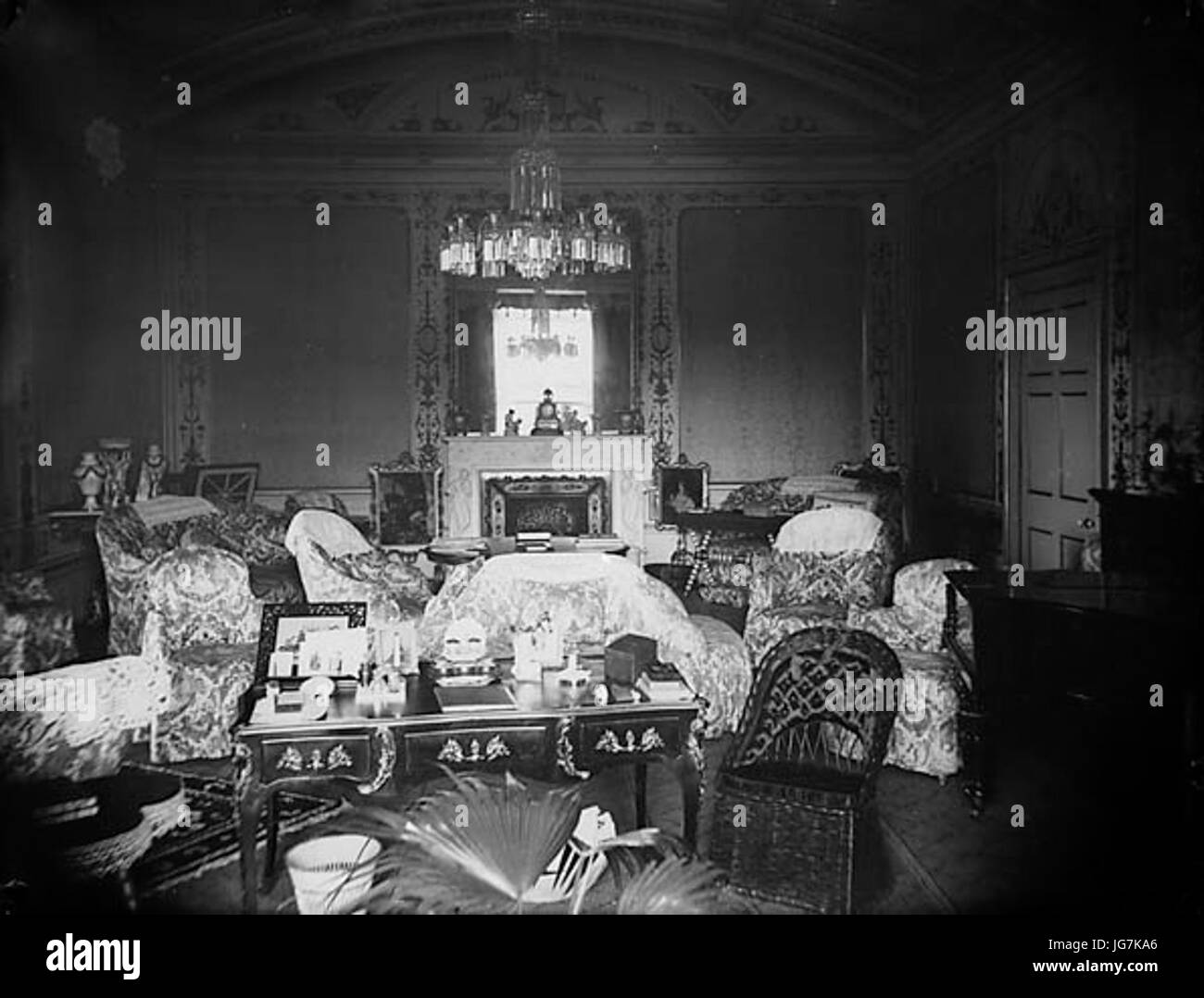 The drawing room in Plas Coed-coch Betws-yn-Rhos NLW3361133 Stock Photo