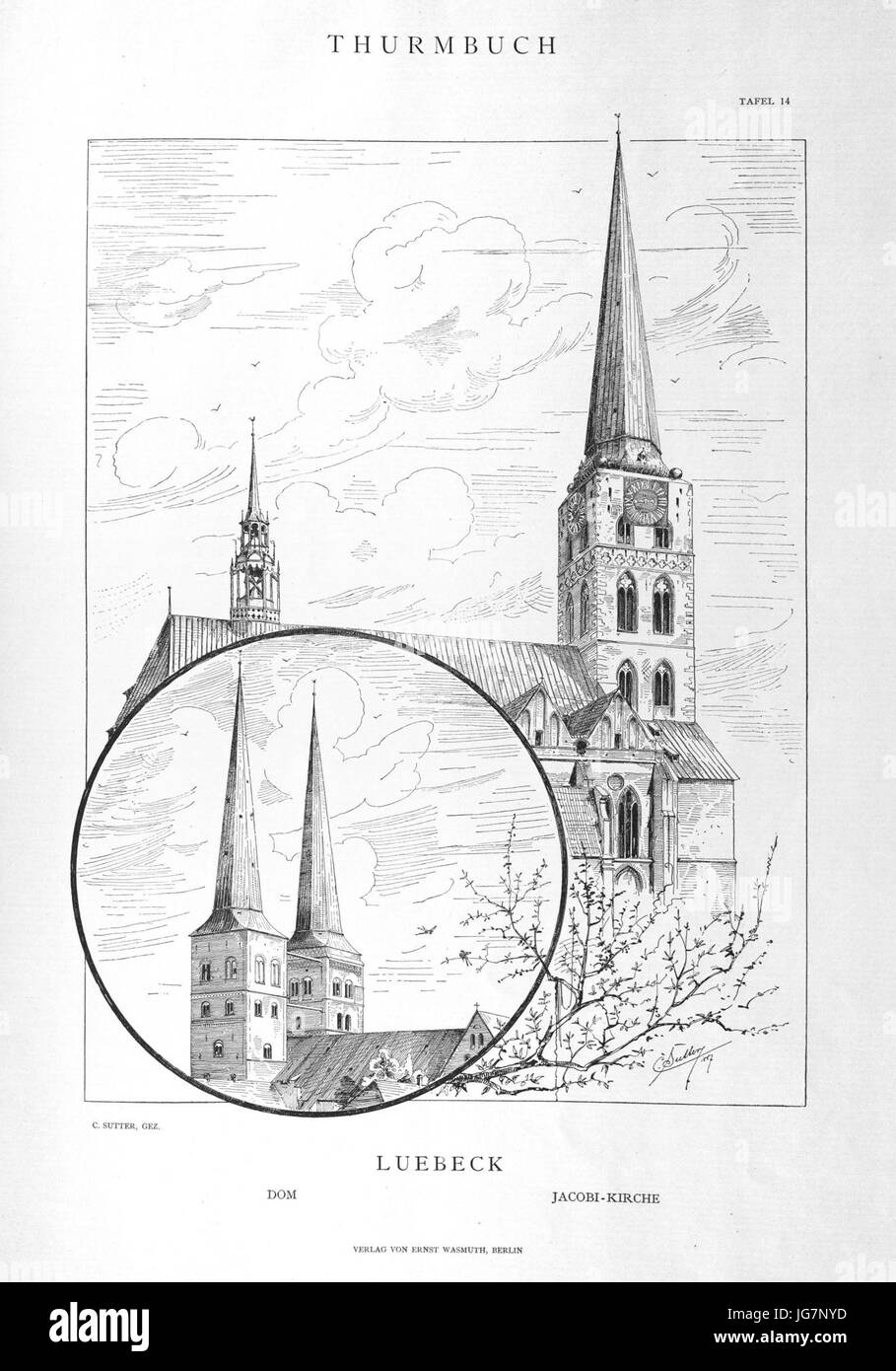 Thurmbuch Tafel 014 Lubeck Dom Jakobikirche Stock Photo 147688337
