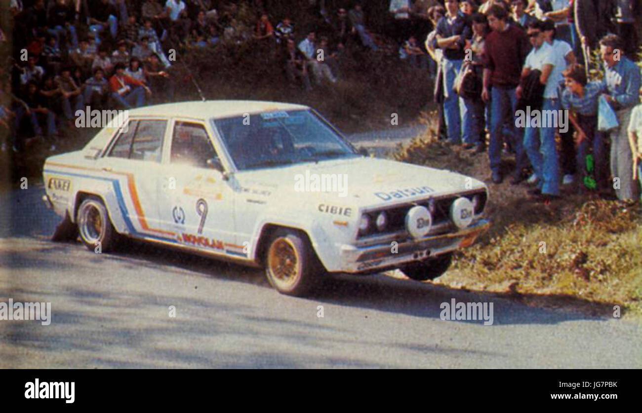 Timo Salonen - Datsun 160J 281979 Rallye Sanremo29 Stock Photo