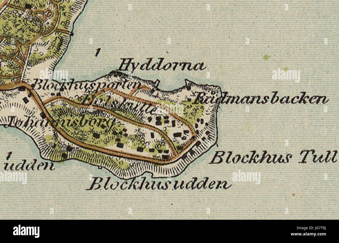 Trakten omkring Stockholm 1861 28Blockhusudden29 Stock Photo - Alamy