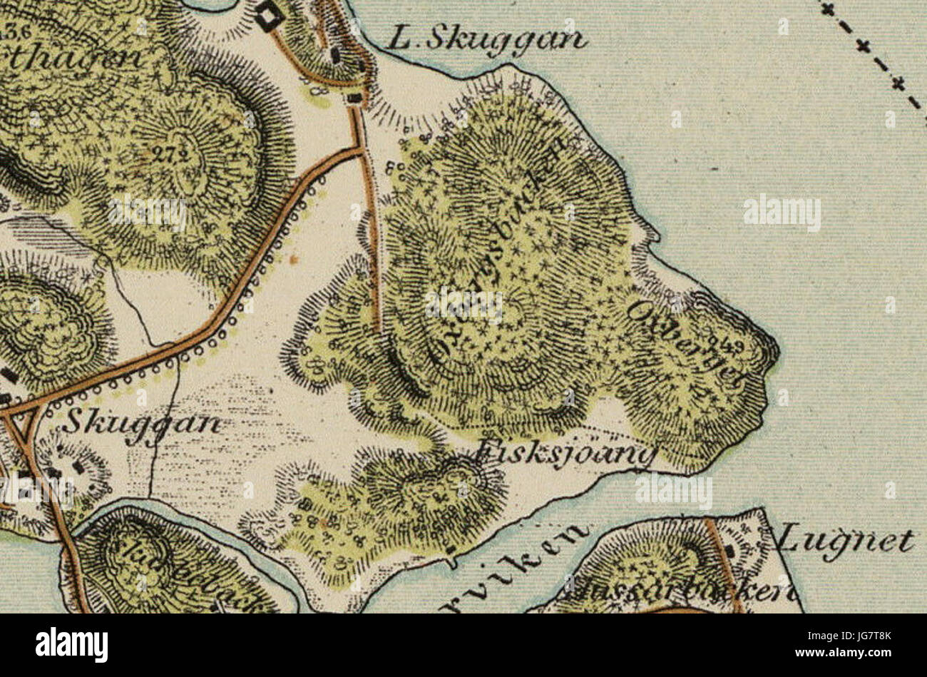 Trakten omkring Stockholm 1861 28blad 529 Oxberget Stock Photo - Alamy