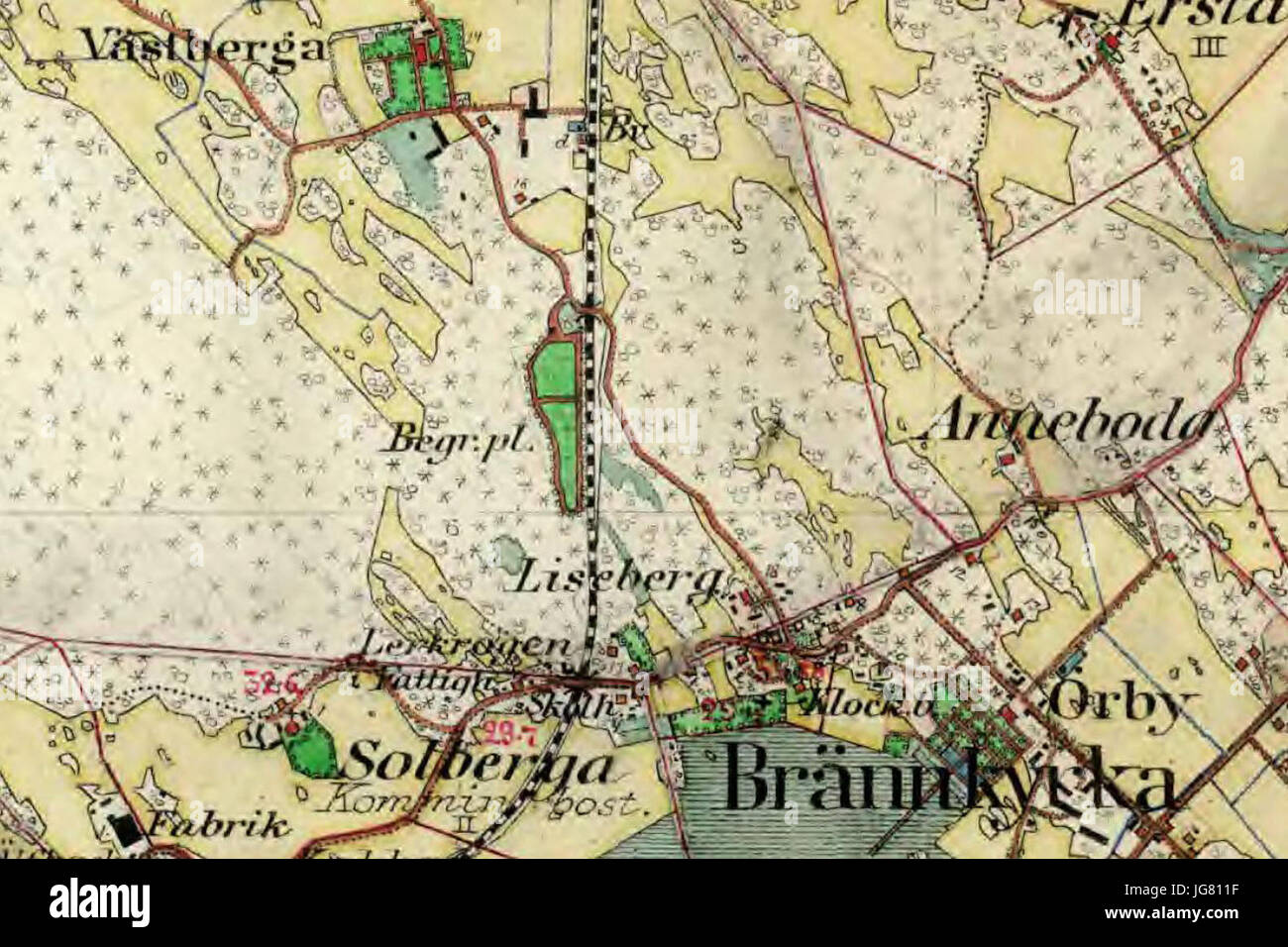Västberga gård Lerkrogen Brännkyrka 1901 Stock Photo - Alamy