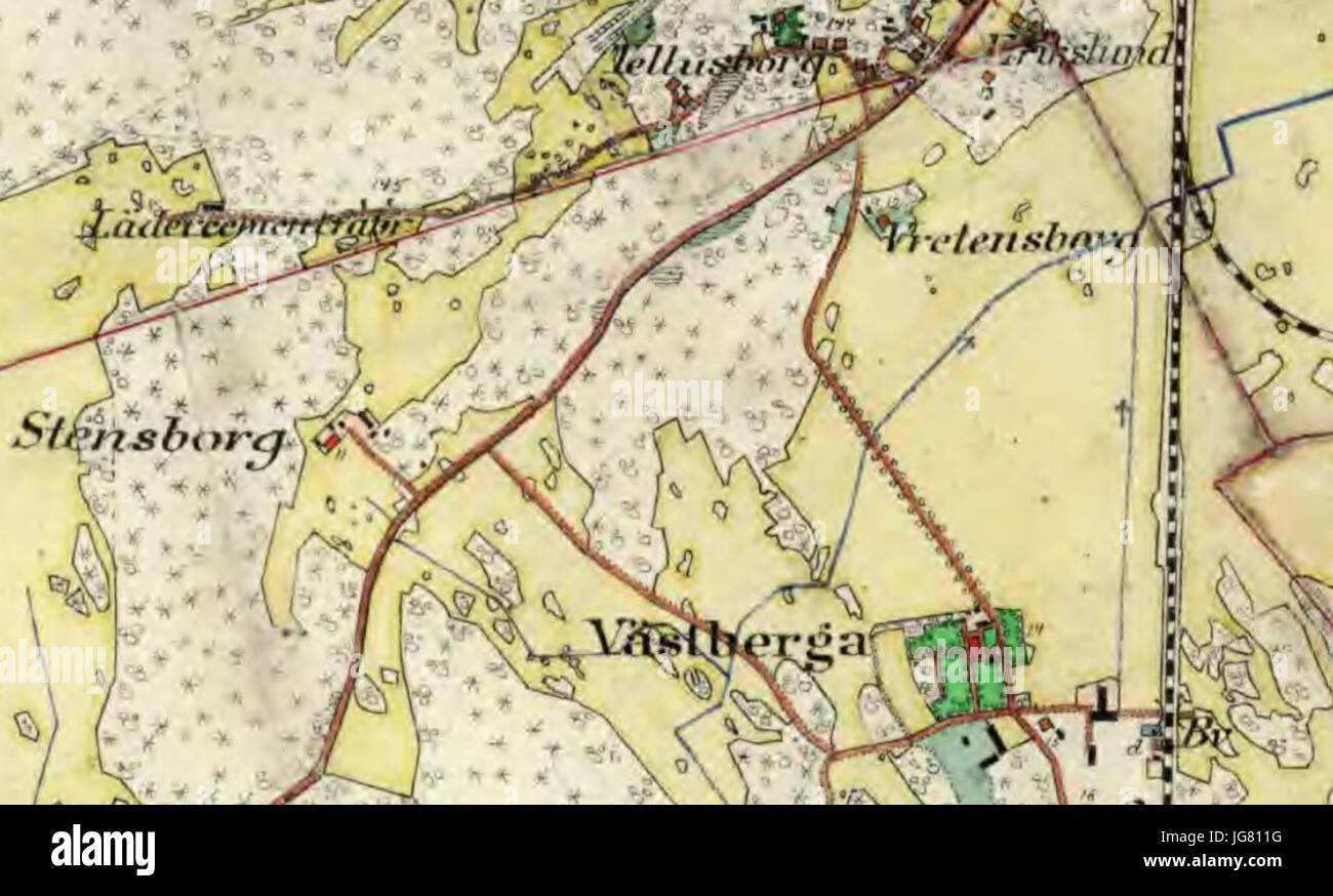 Västberga gård Stensborg Vretensborg 1901 Stock Photo - Alamy