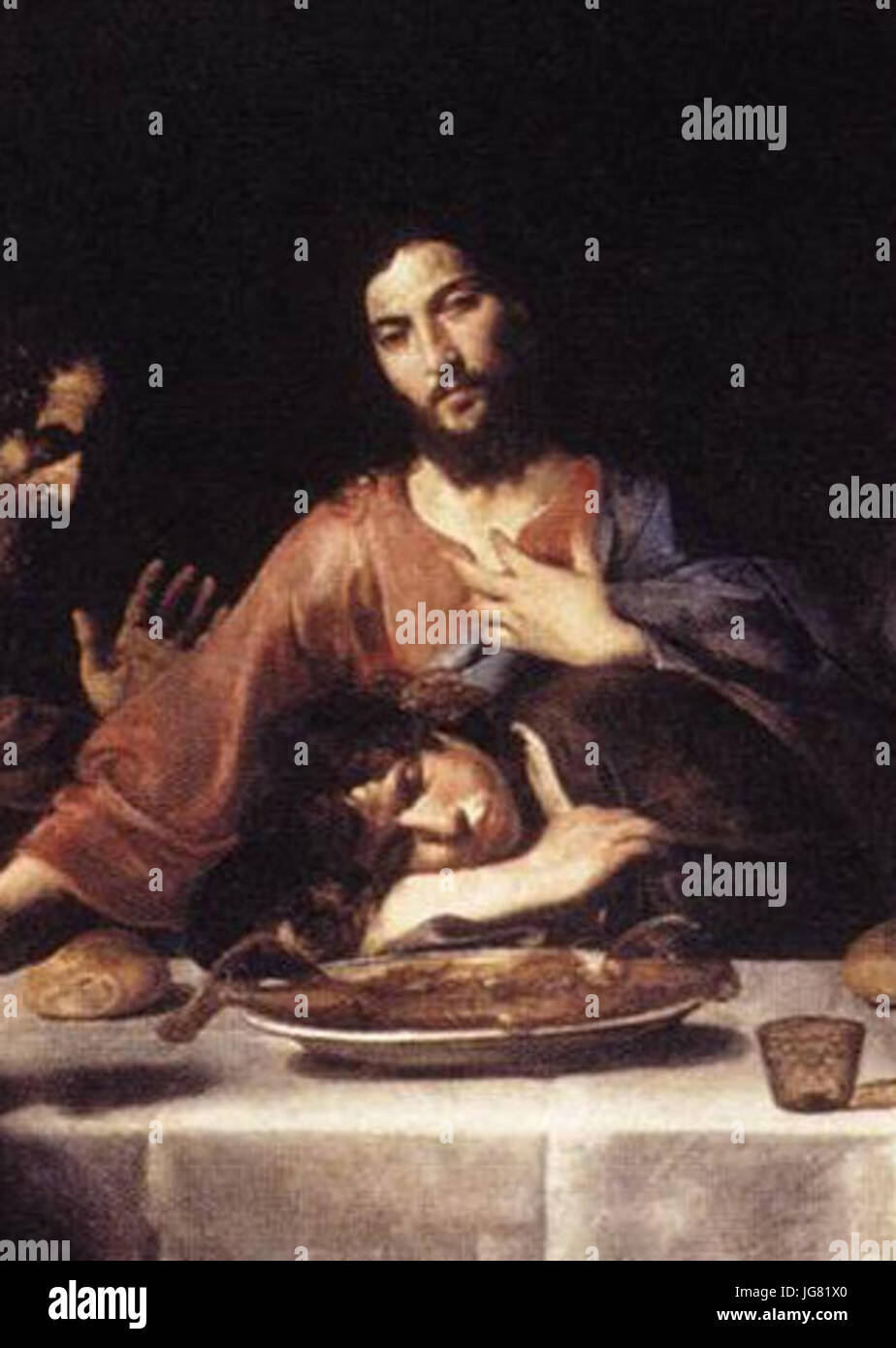 Valentin de boulogne John and Jesus Stock Photo