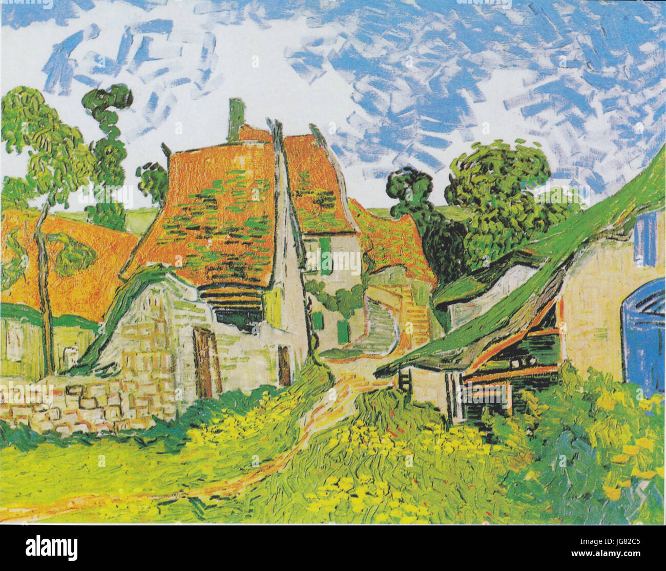 Van Gogh - Dorfstraße in Auvers Stock Photo