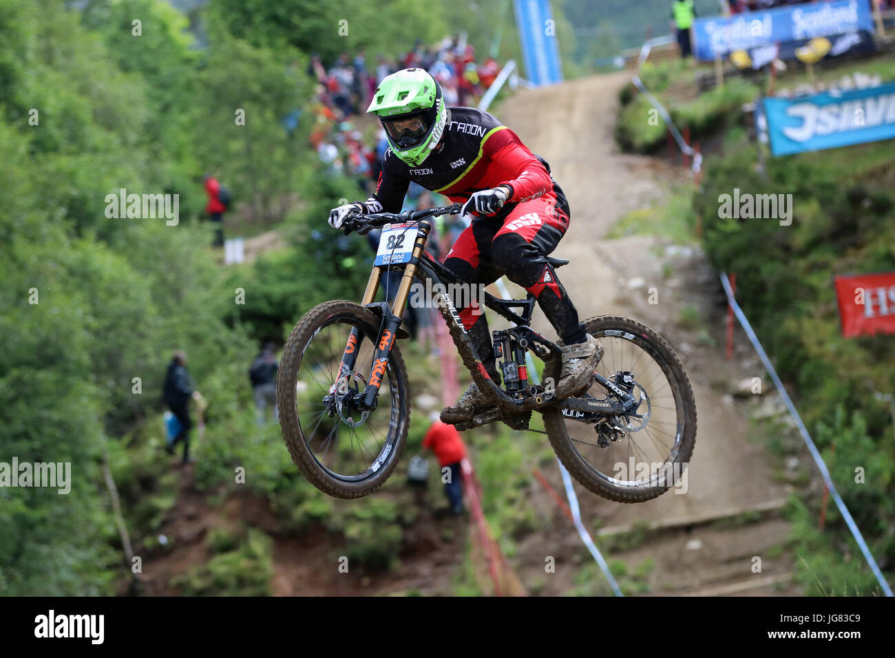 Fort William, Scotland. 4th June, 2017. Johannes Fischbach at the Mountain  Bike Downhill World Cup Stock Photo - Alamy