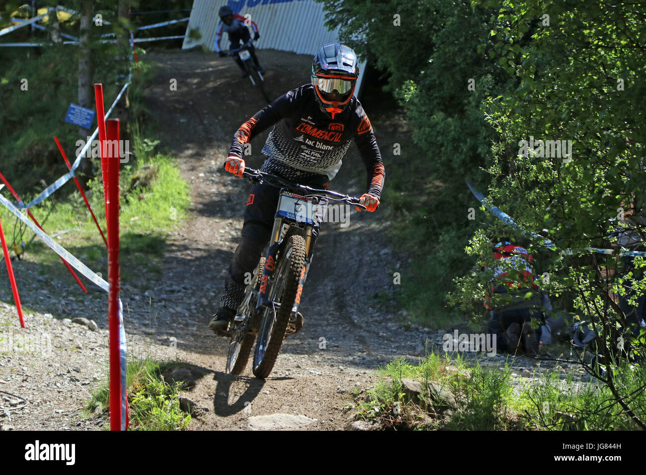 Fort William, Scotland. 4th June, 2017. Amaury Pierron at the Mountain Bike Downhill World Cup