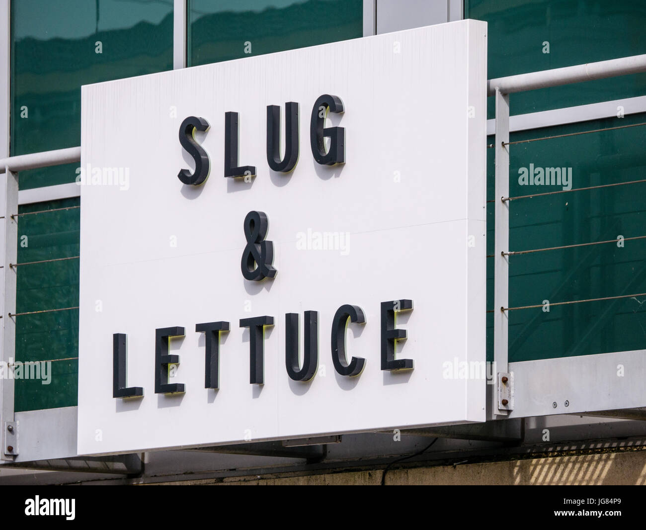 The Slug and Lettuce Logo, The Oracle, Reading, Berkshire, UK, GB. Stock Photo