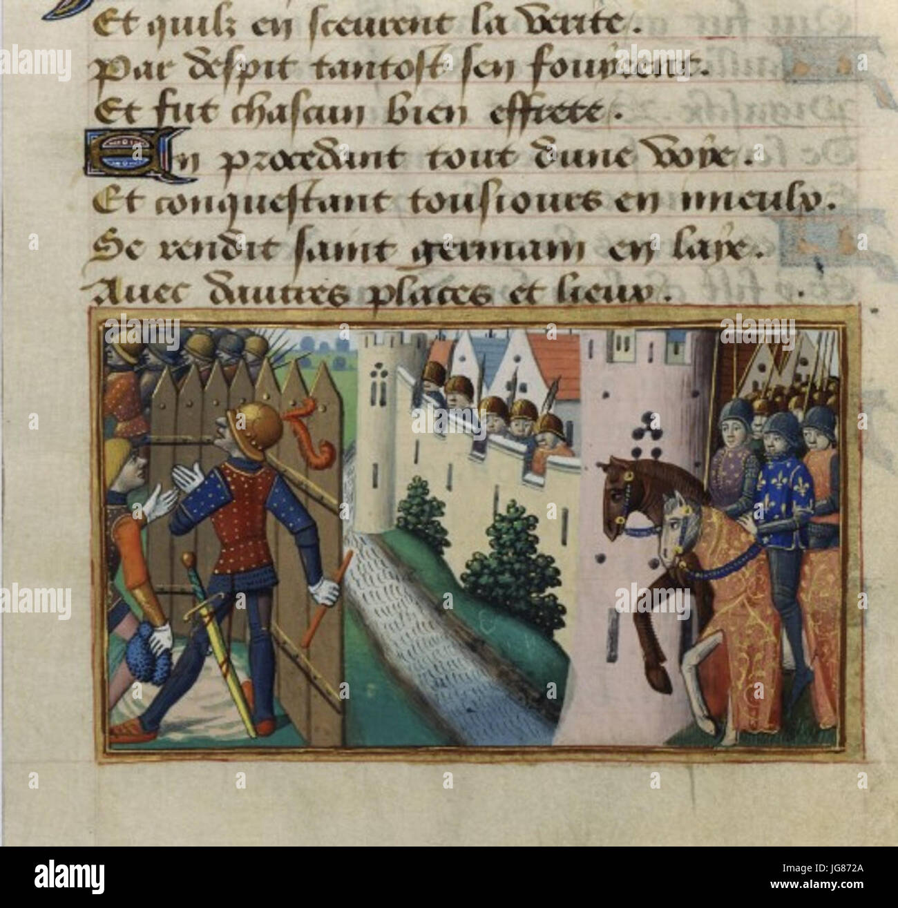 Vigiles de Charles VII fol. 90v Siège de Calais 28143629 Stock Photo