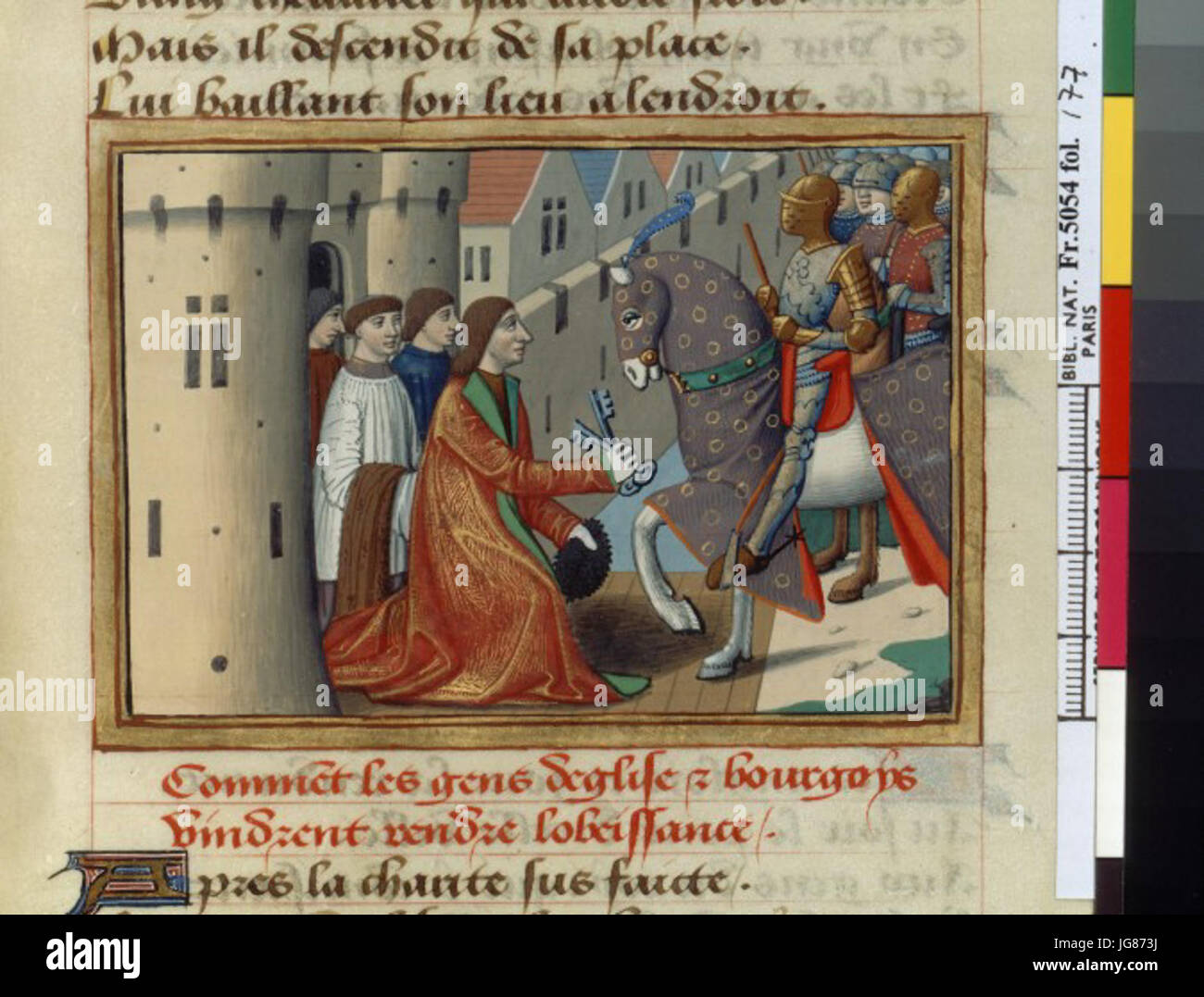 Vigiles de Charles VII fol. 177 Reddition de Rouen 28144929 Stock Photo