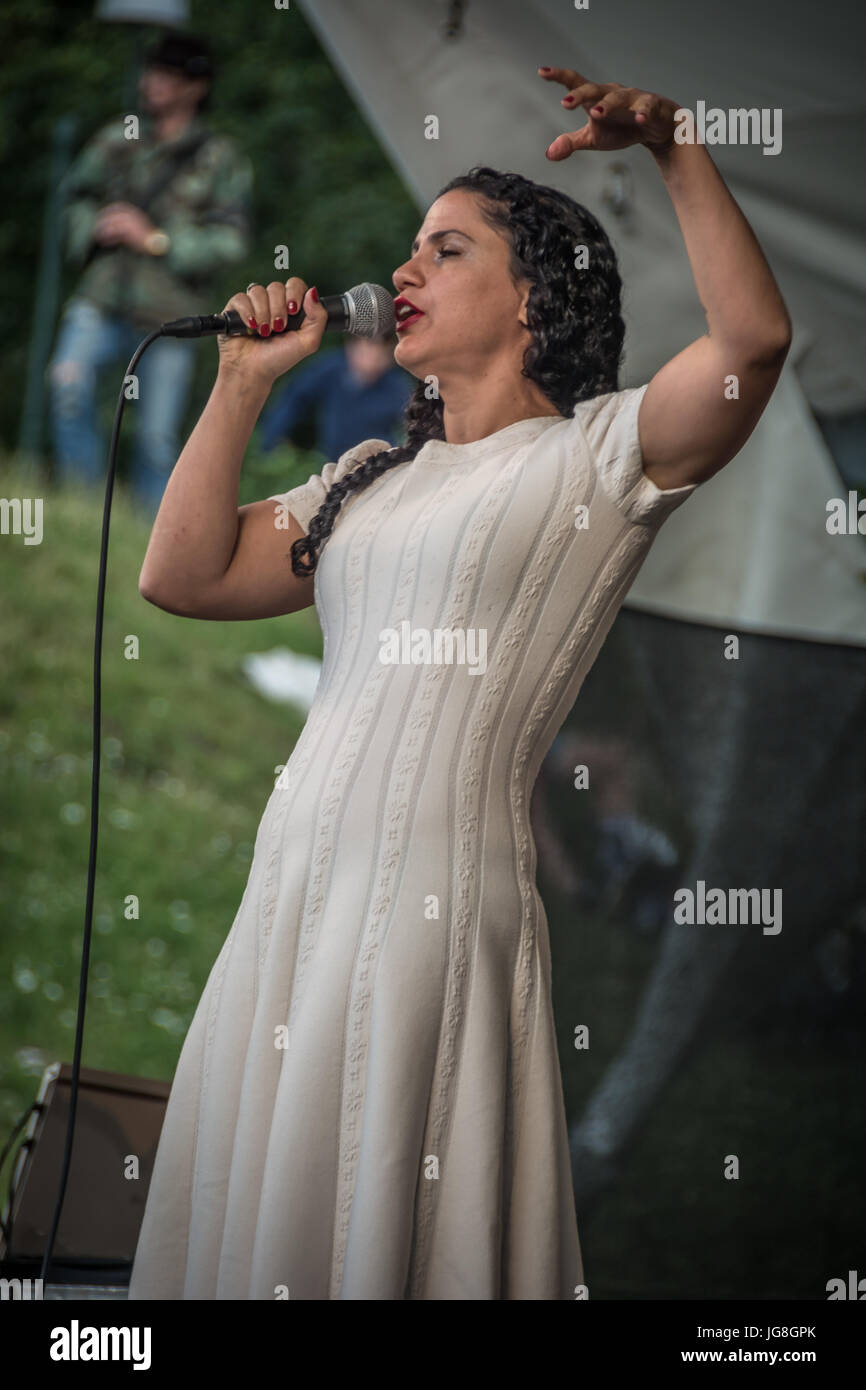 Malmö, Sweden. 4th July, 2017. One of the stars of Arabian music, Emel ...