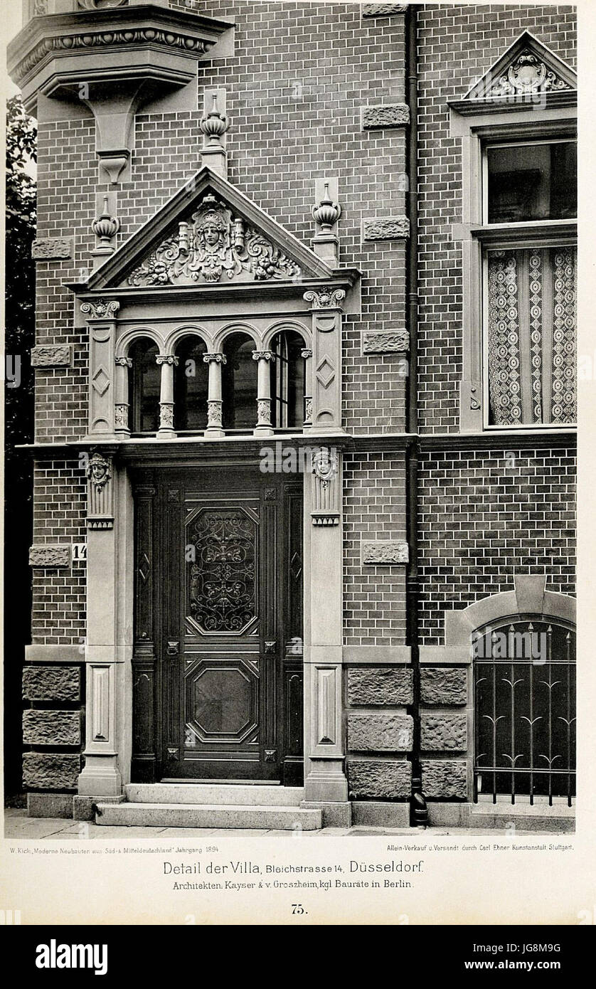 Villa Bleichstrasse 14 Portal Dusseldorf Architekt Kayser V
