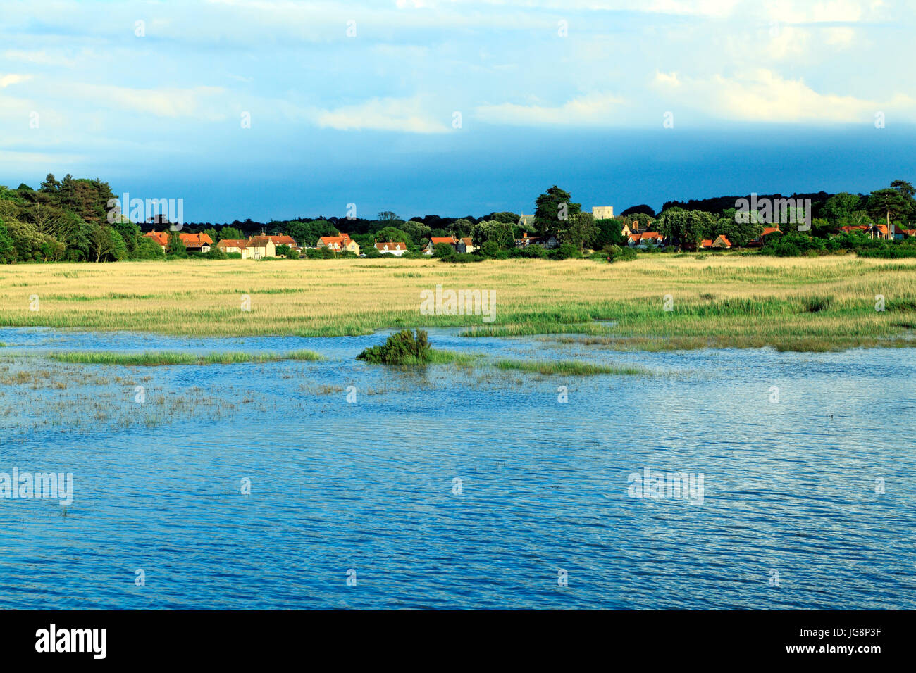 Thornham village, creek, marshes, Norfolk, England, UK, North Sea coast Stock Photo