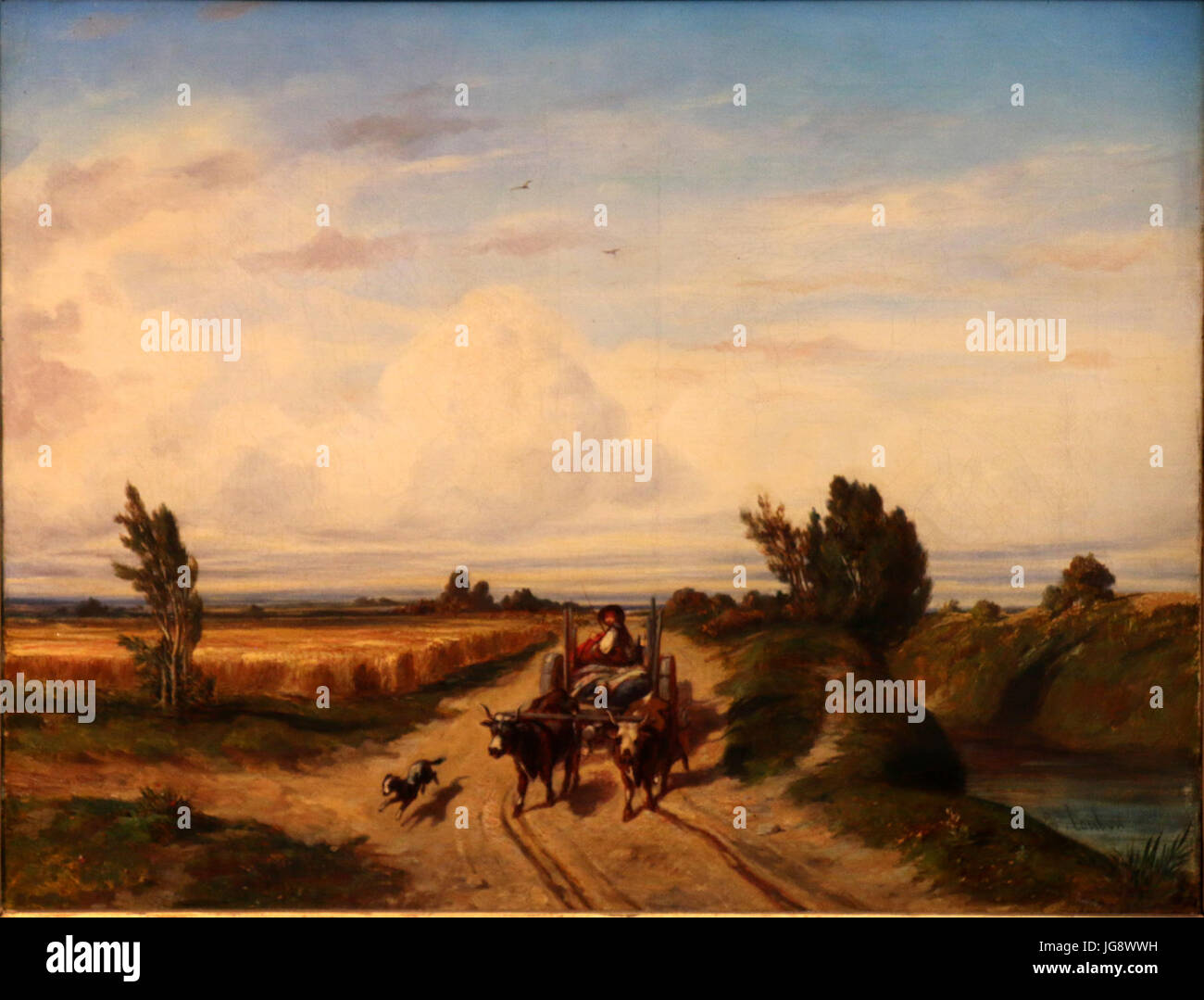 Landschaftsstudie Mit Wolken Emile Loubon