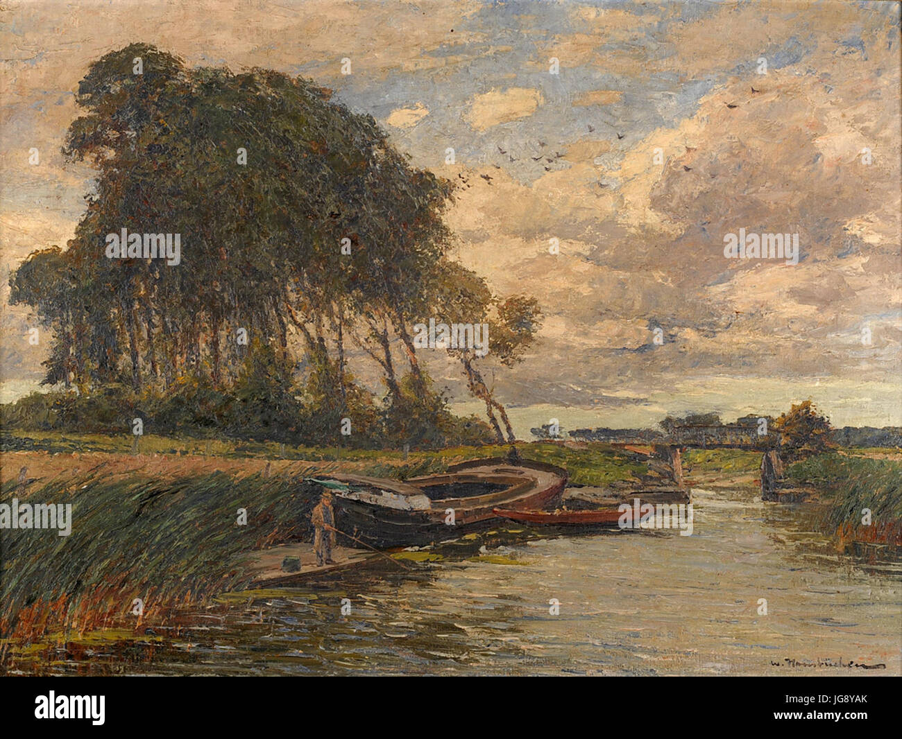 Wilhelm Hambüchen Angler am Niederrhein Stock Photo Alamy