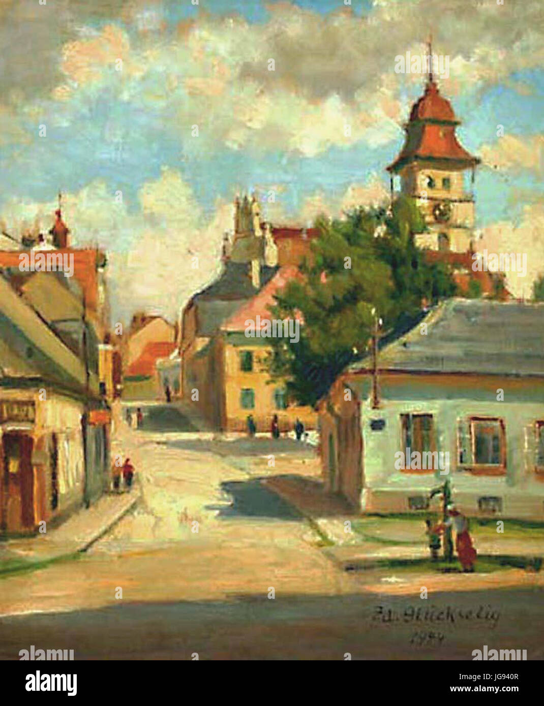 Zdeněk Glückselig (1883 - 1945) - Ulice ke kostelu (1944) Stock Photo