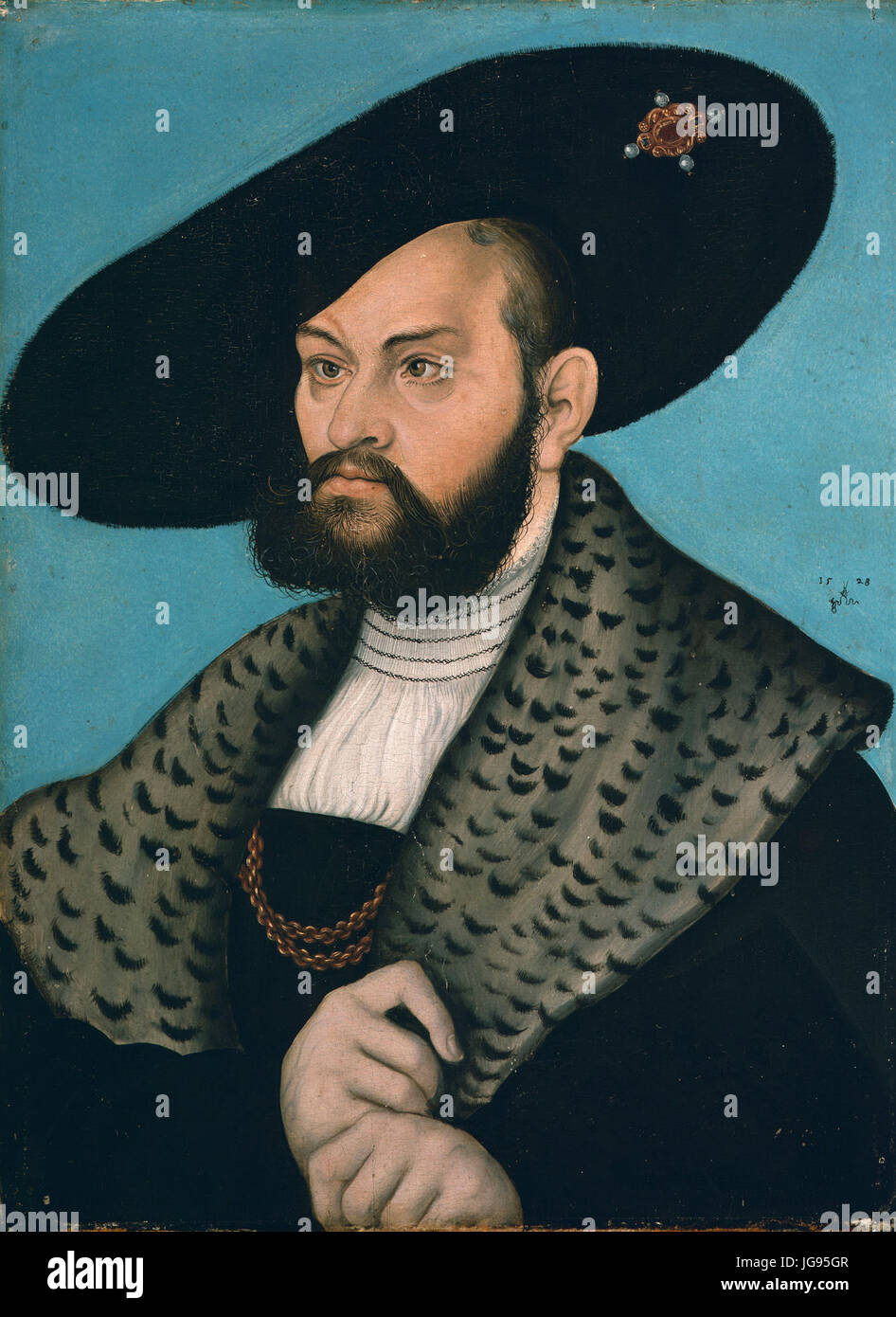 Lucas Cranach d.Ä. - Bildnis des Markgrafen Albrecht von Brandenburg-Ansbach (Herzog Anton Ulrich-Museum) Stock Photo