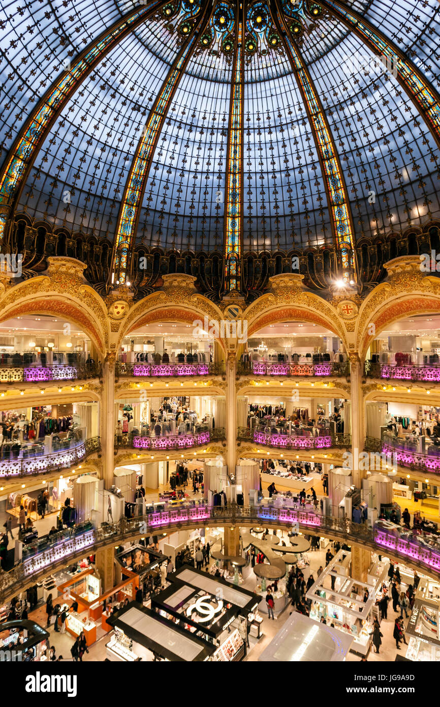 Galeries Lafayette Haussmann, upmarket French department store, by the ...
