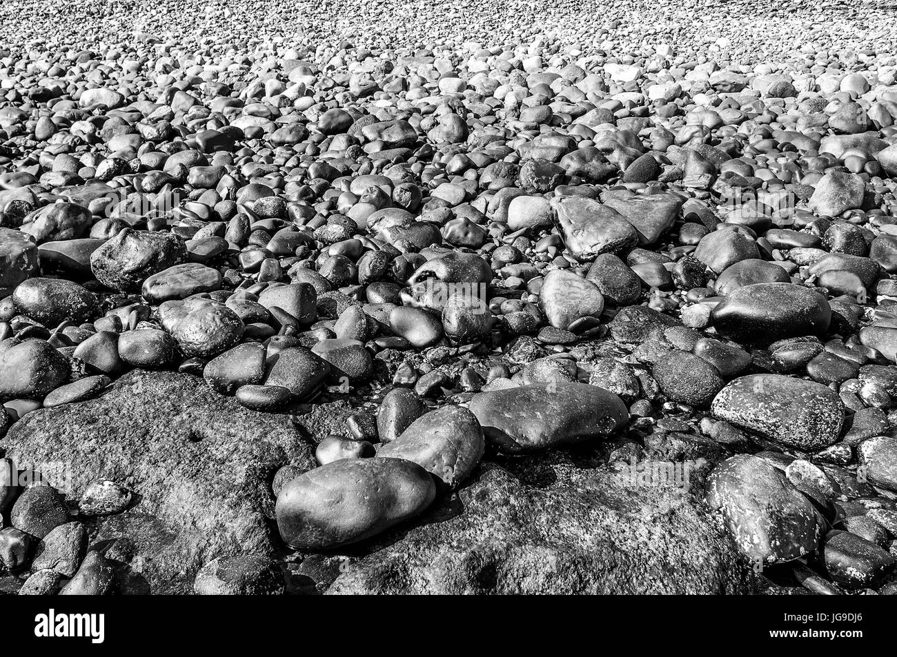 Beach with cobbles, Salinas del Matorral, Gran Canaria, Canary Islands, Spain Stock Photo