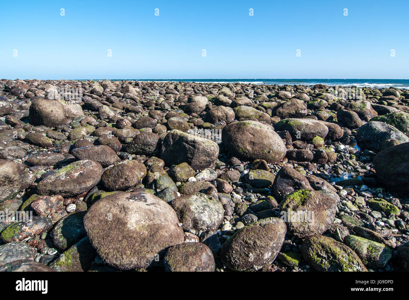 Beach with cobbles, Salinas del Matorral, Gran Canaria, Canary Islands, Spain Stock Photo
