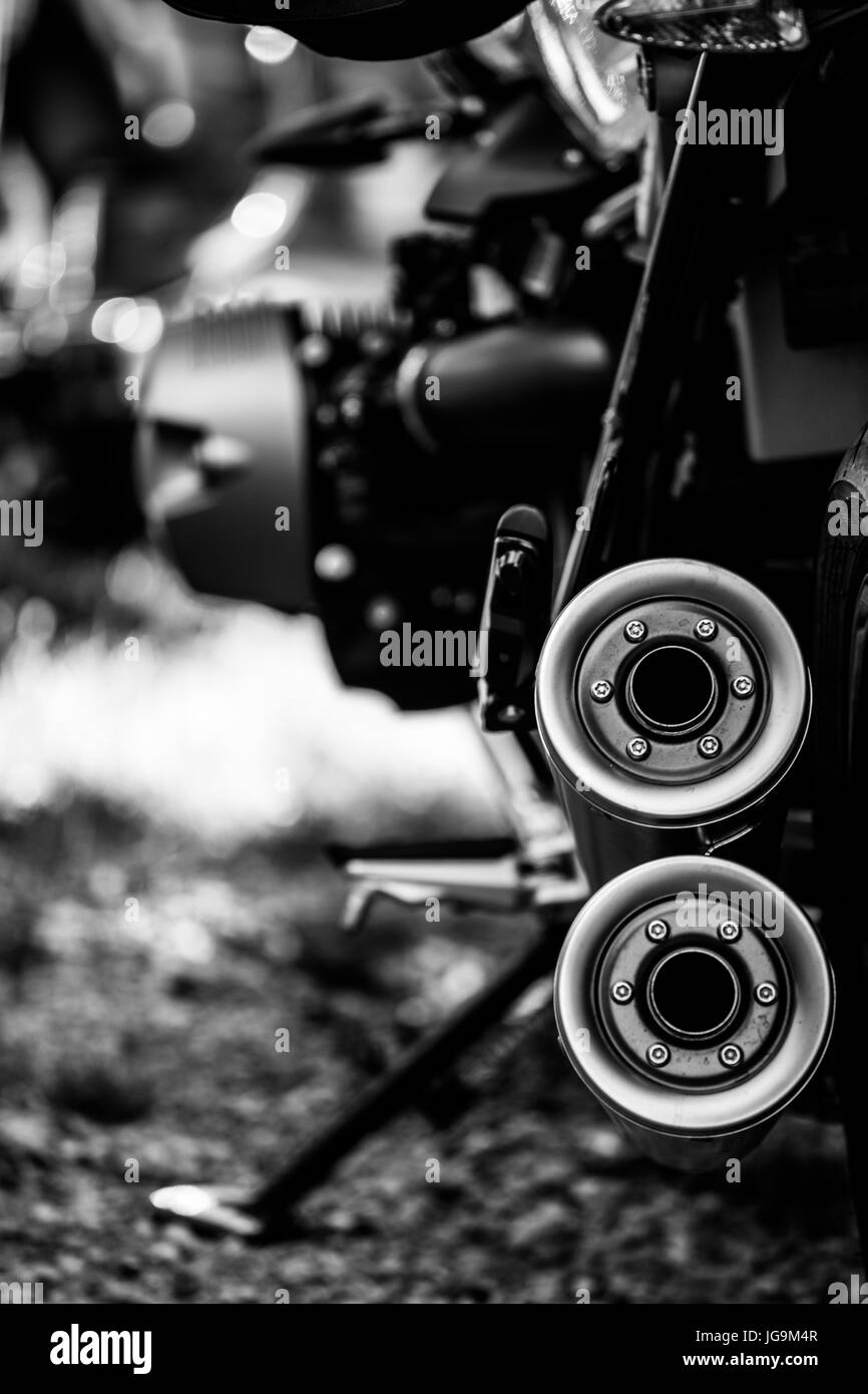 Big exhaust pipe Black and White Stock Photos & Images Alamy