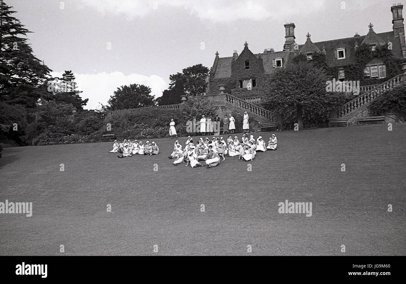 1940, England, wartime, In he grounds of Stanstead Hall, home of Lady