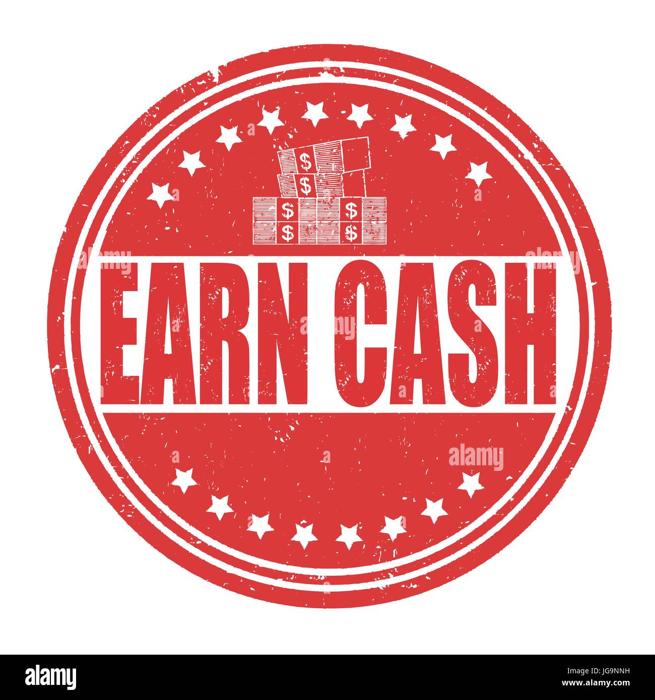 Earn Cash sign or stamp on white background, vector illustration Stock Vector