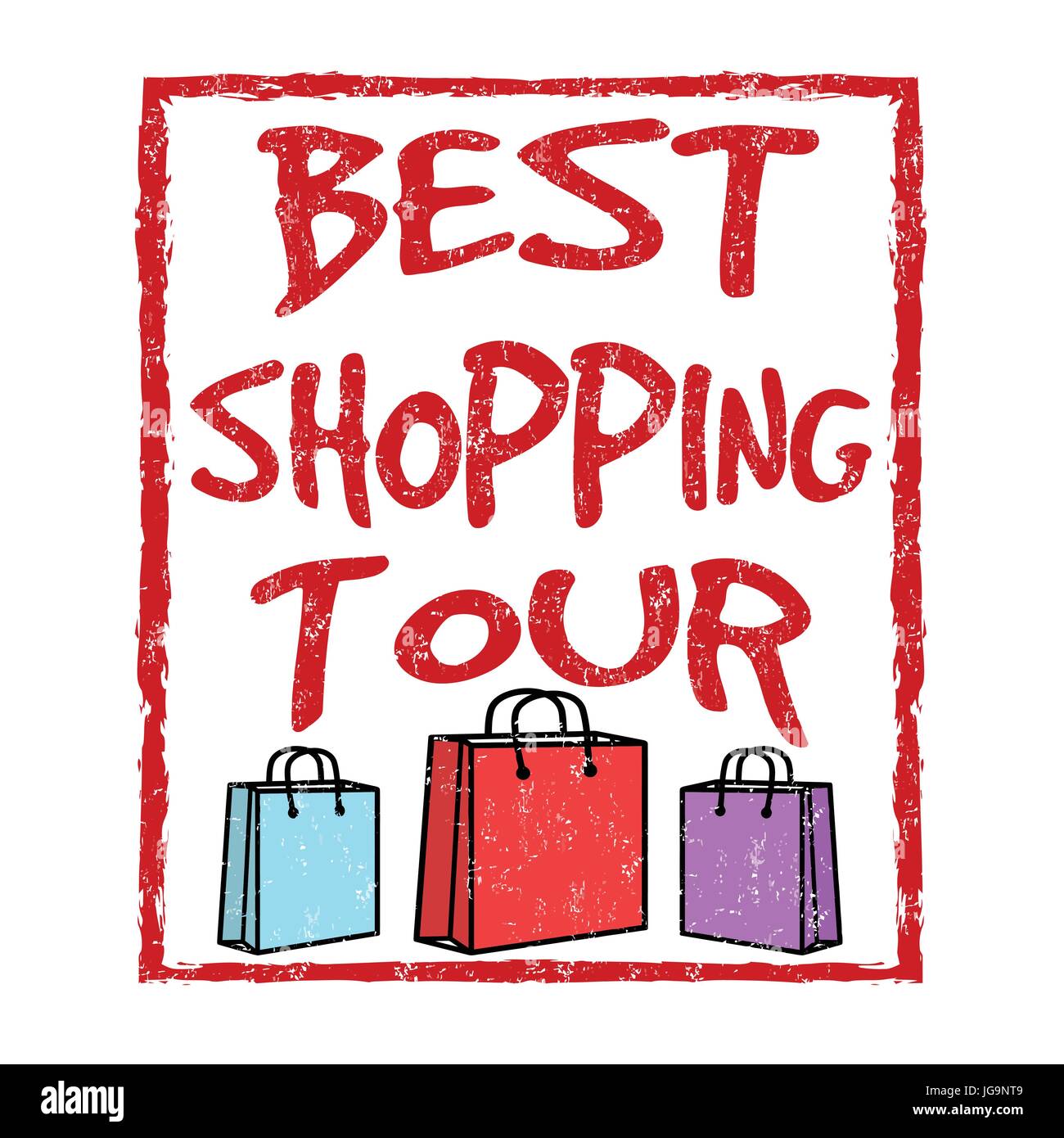 Best shopping tour sign or stamp on white background, vector illustration Stock Vector