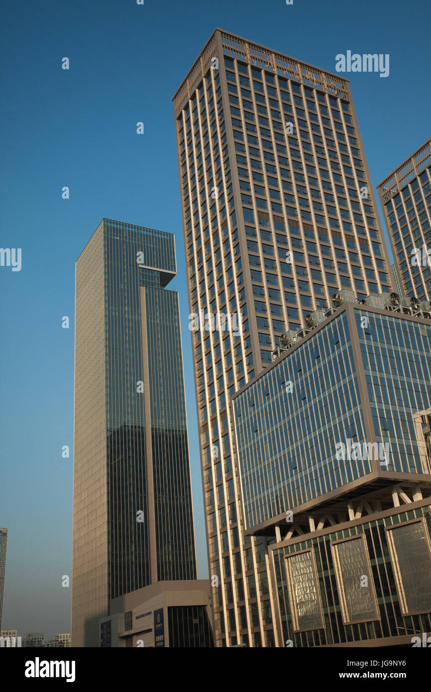 Skycrapers and office buildings; Nanshan district, Shenzhen; Guangdong province; People's republic of China Stock Photo