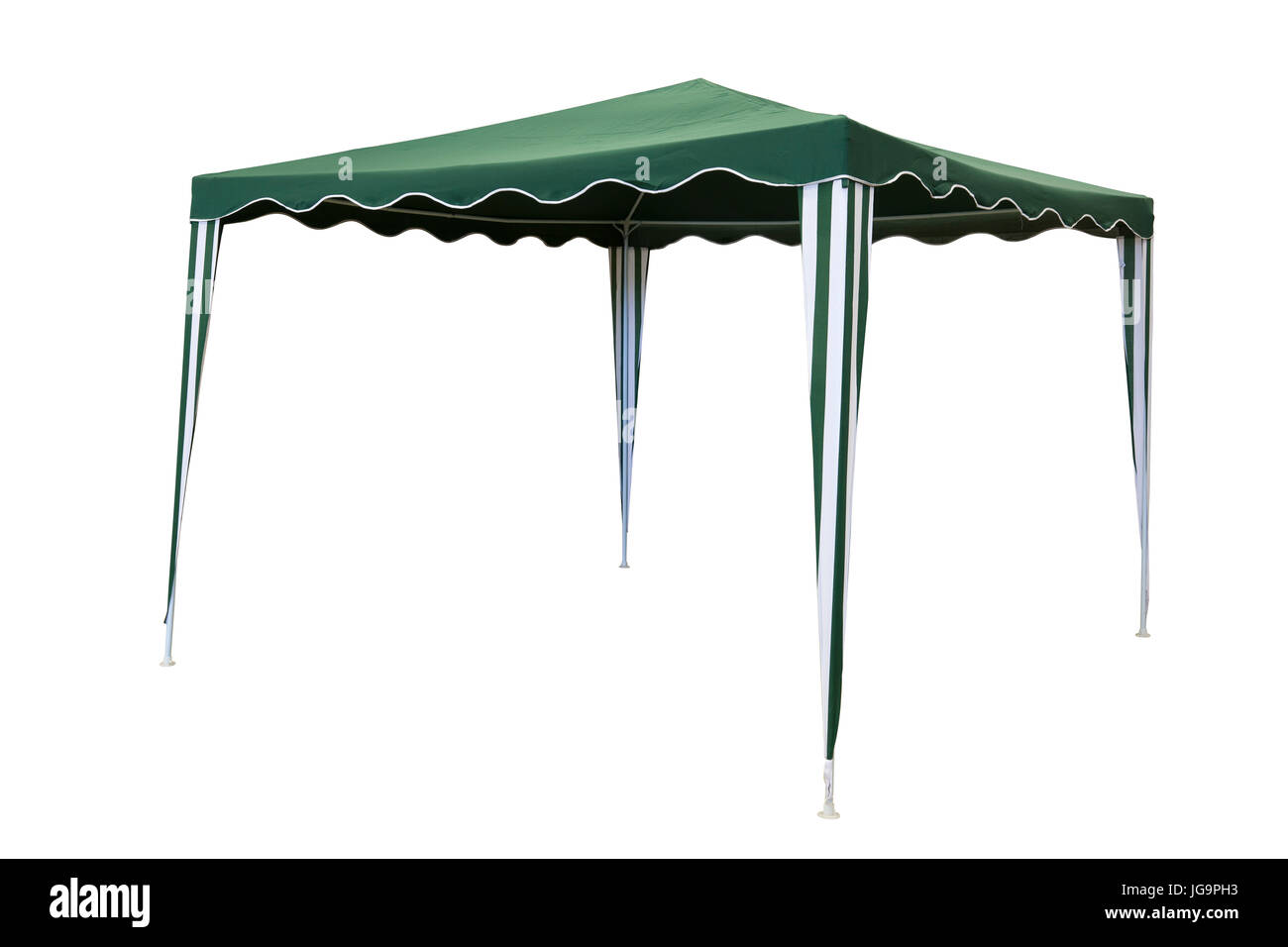 Rain end sun protection garden folding tent. Isolated on white with clipping path. Stock Photo