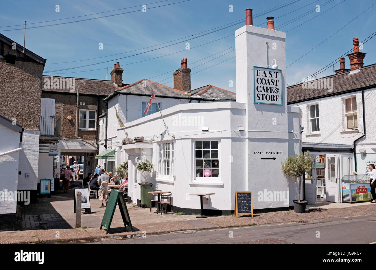 Aldeburgh Suffolk UK June 2017 - The East Coast Cafe & Store Stock Photo