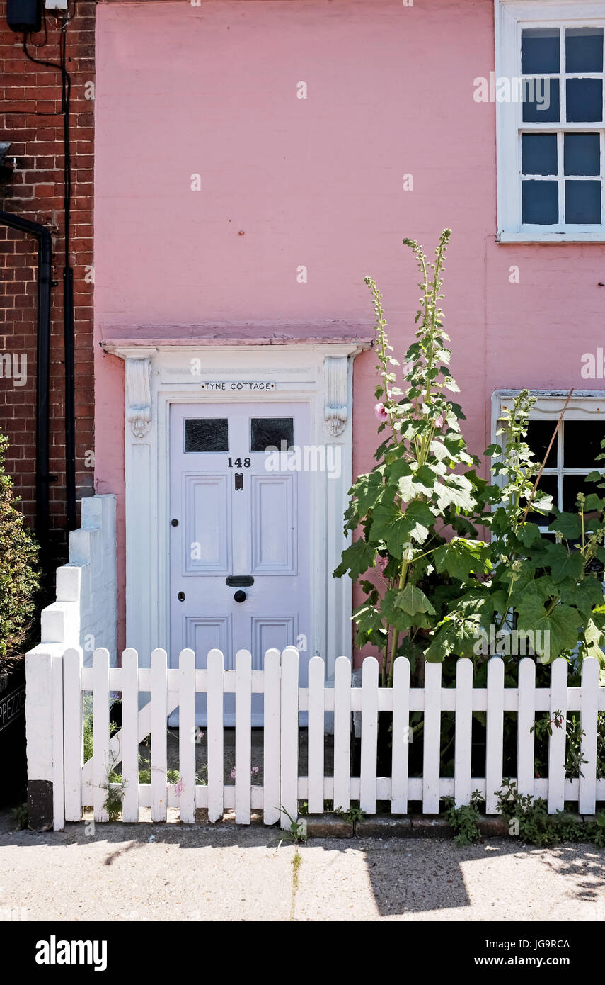 Garden fence with hollyhocks hi-res stock photography and images - Alamy