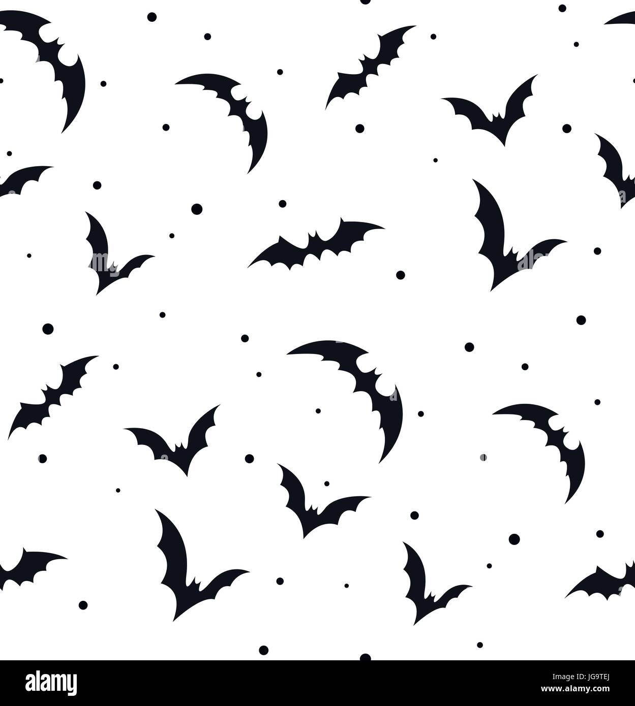 Vector Seamless pattern swarm of bats on white. Beautiful silhouette ...