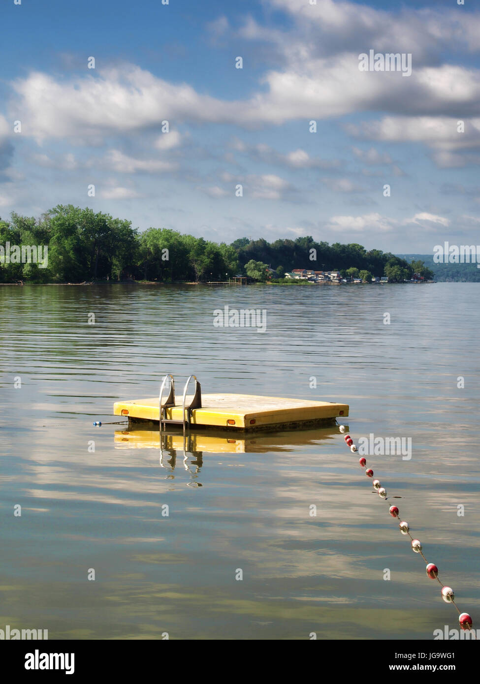 Cayuga Lake from Aurora, New York with Romulus, New York on the far