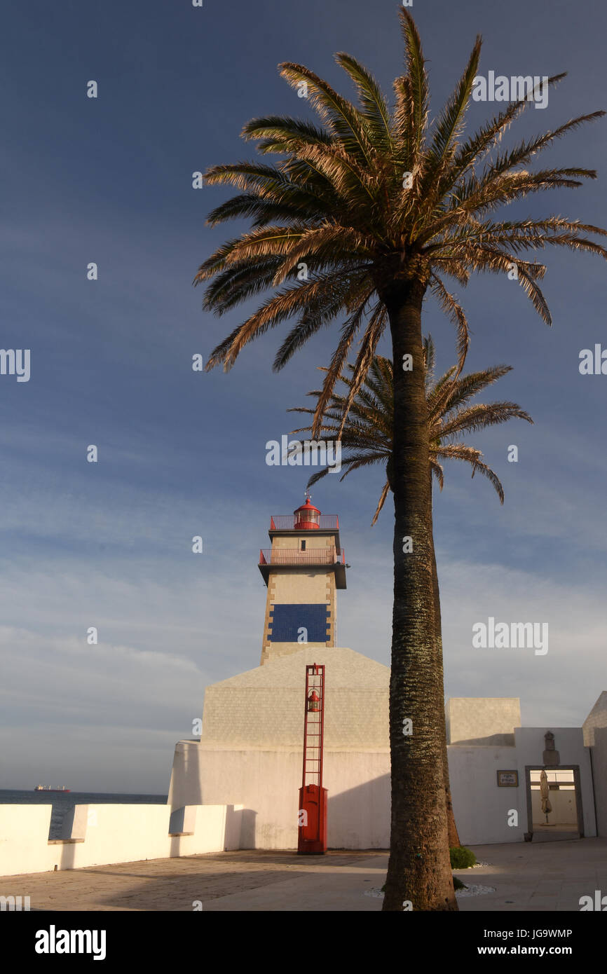 Santa Marta Lighthouse in Cascais, Lisboa region, Portugal Stock Photo