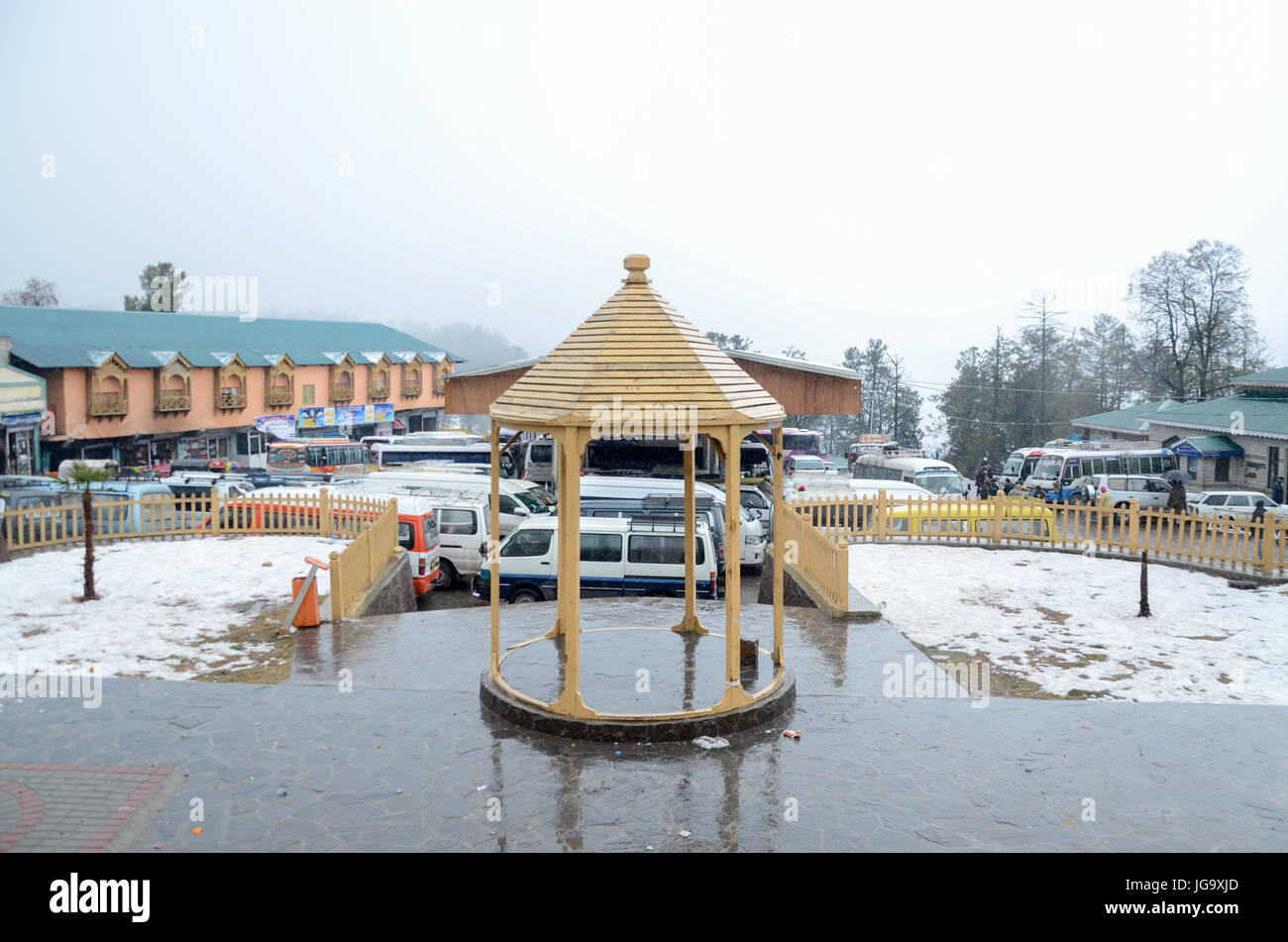 Murree City Center in Winter near Islamabad, Pakistan Stock Photo