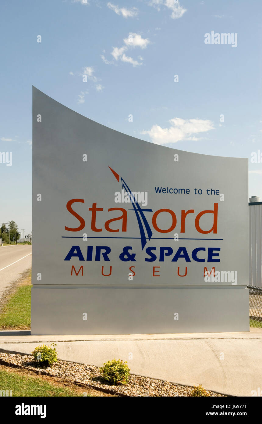 Stafford Air & Space Museum sign Weatherford Oklahoma USA Stock Photo
