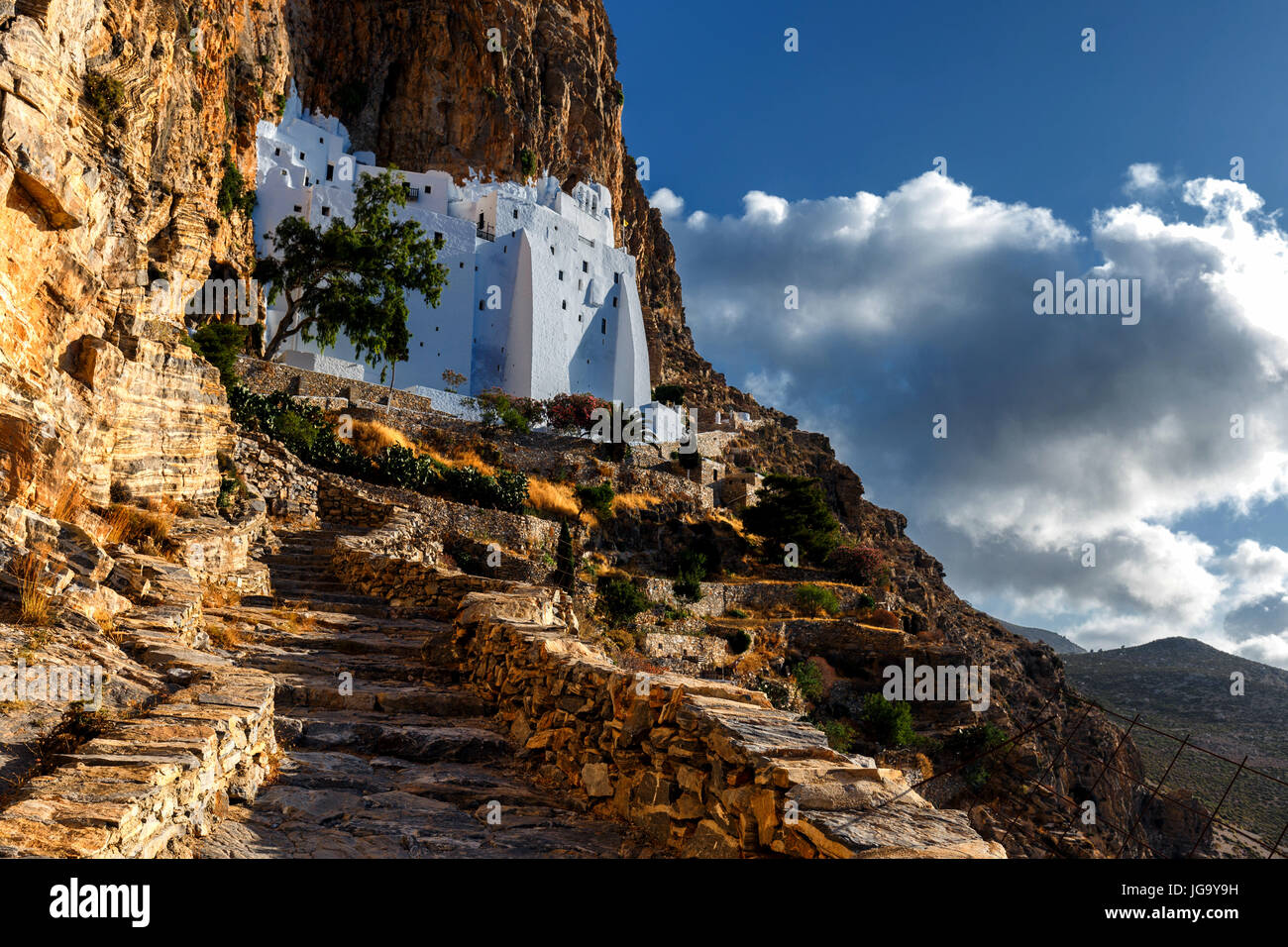 Hozoviotissa Monastery Amorgos Island Greece Stock Photo