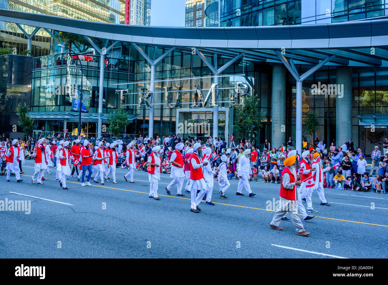 Canada 150, Canada Day Parade, Vancouver, British Columbia, Canada. Stock Photo