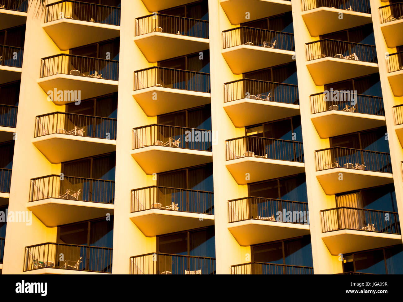 hotel balconies at sunset Stock Photo - Alamy