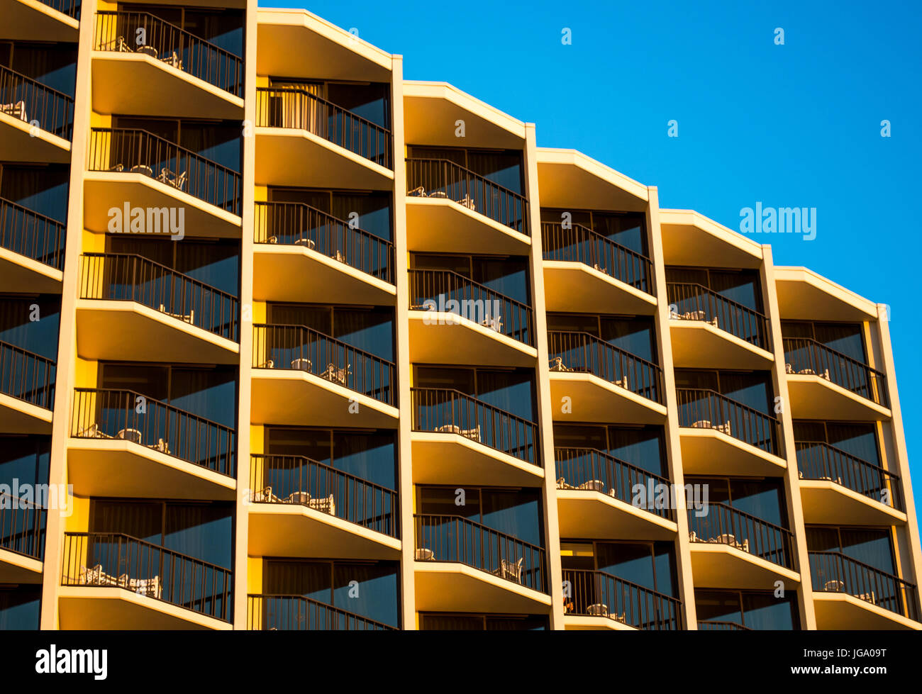 hotel balconies at sunset Stock Photo - Alamy