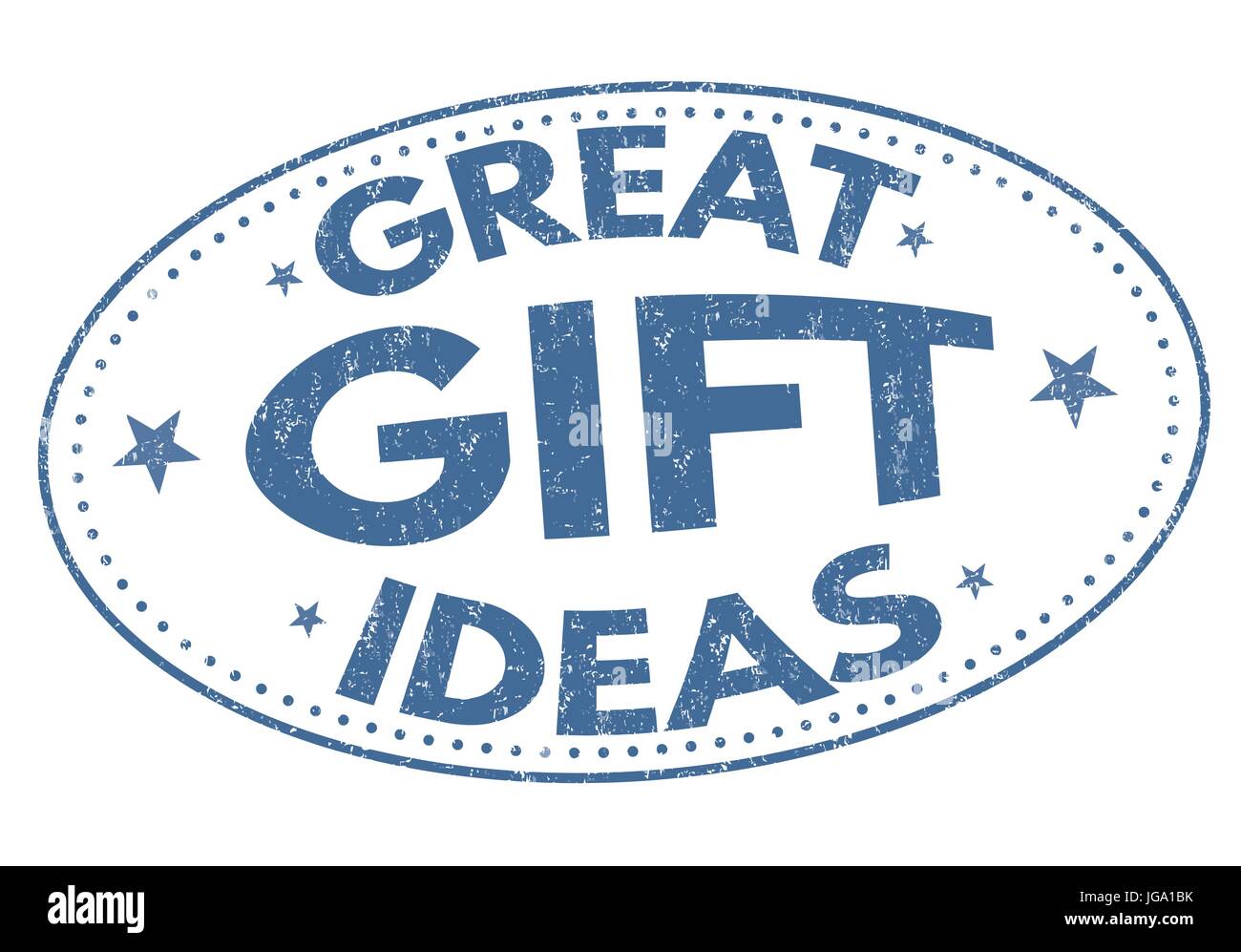 Great gift ideas sign or stamp on white background, vector illustration Stock Vector