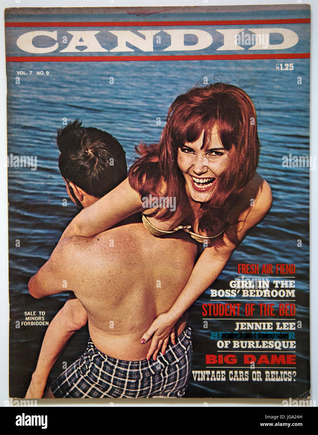 Front cover of 'Candid', a vintage American adult, men's pin up, glamour magazine. Stock Photo