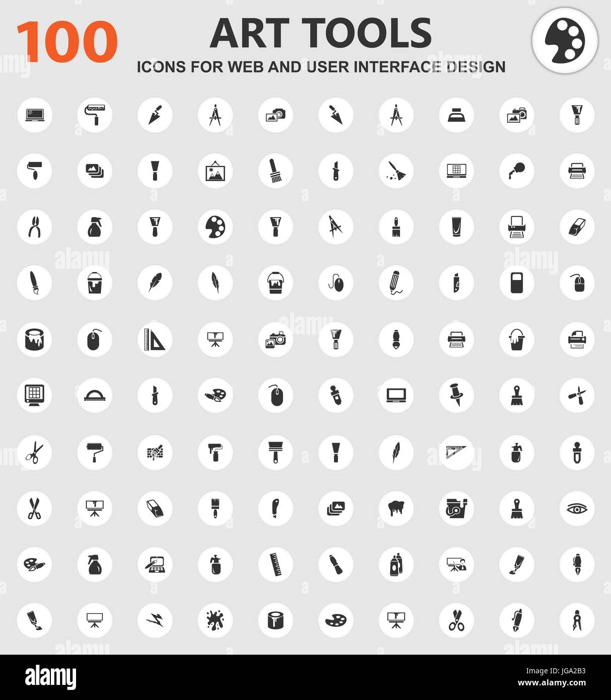 Art tools icons for web and user interface design Stock Vector Image ...