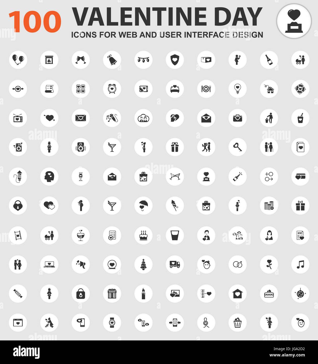 Valentine day icons for web and user interface design Stock Vector ...