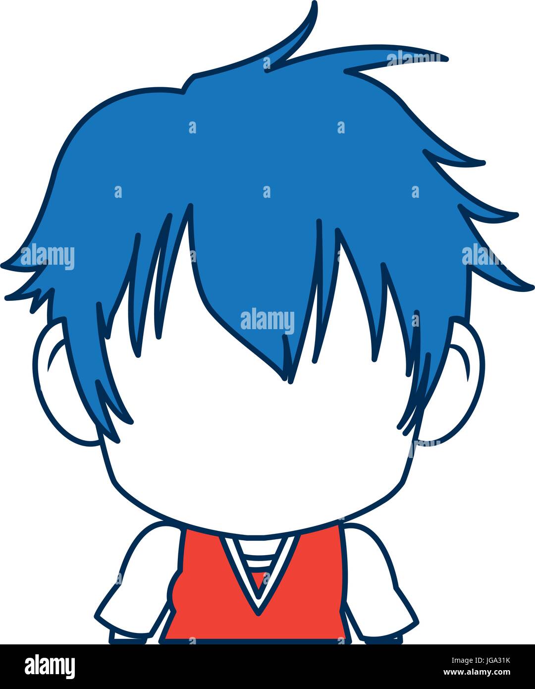 boy anime male manga cartoon comic blue hair Stock Vector Image & Art -  Alamy