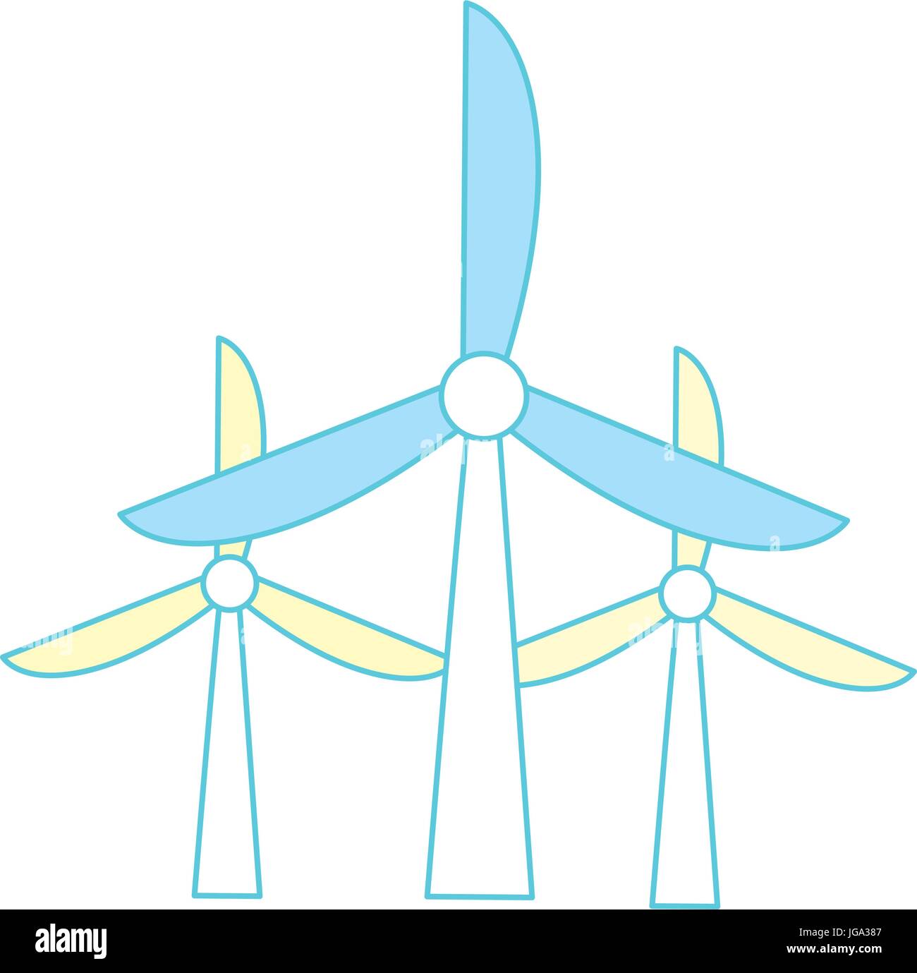 windpower technology to environment protection Stock Vector