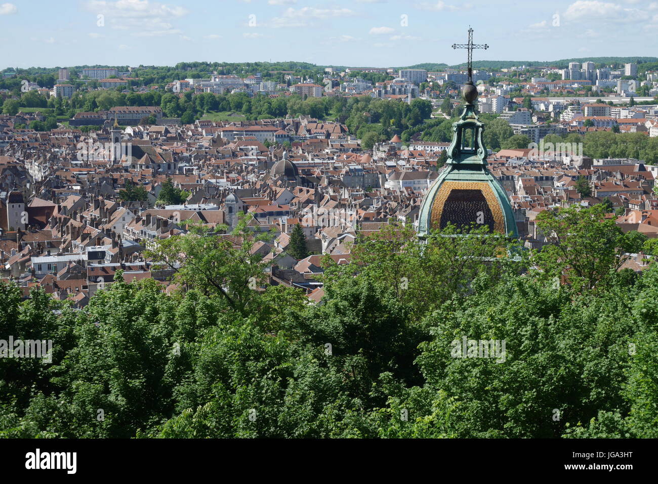 Aerial view of Besancon, France Stock Photo