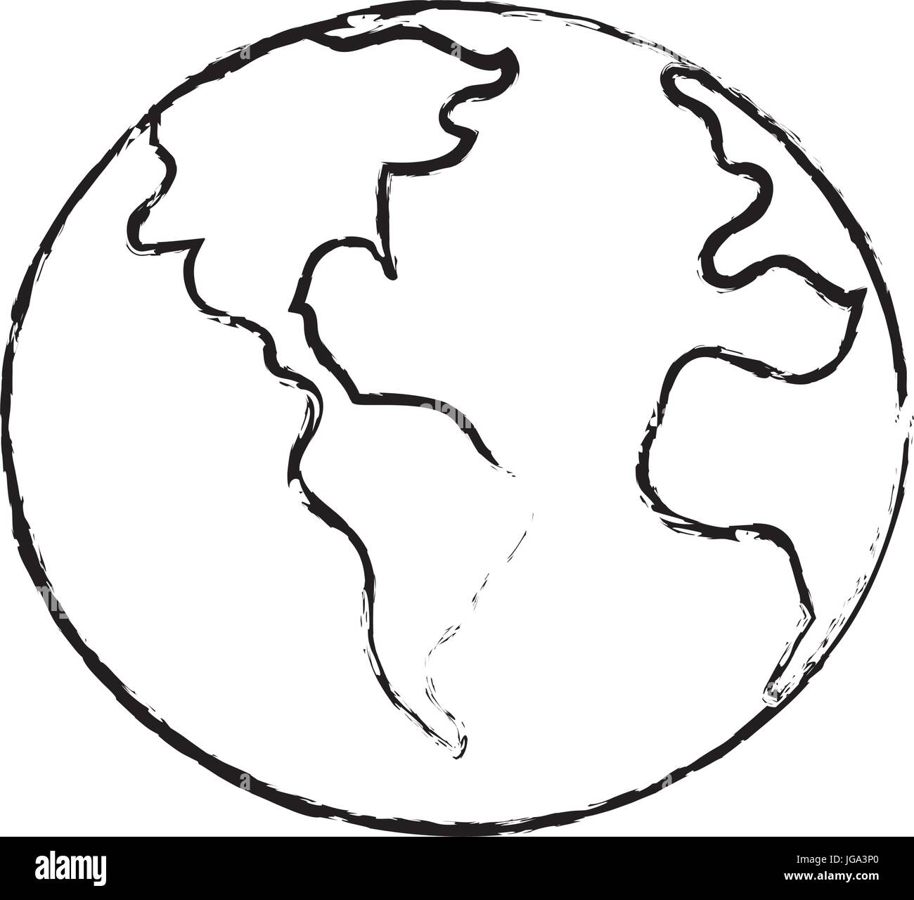 figure global earth plenet with geography ubication Stock Vector Image ...