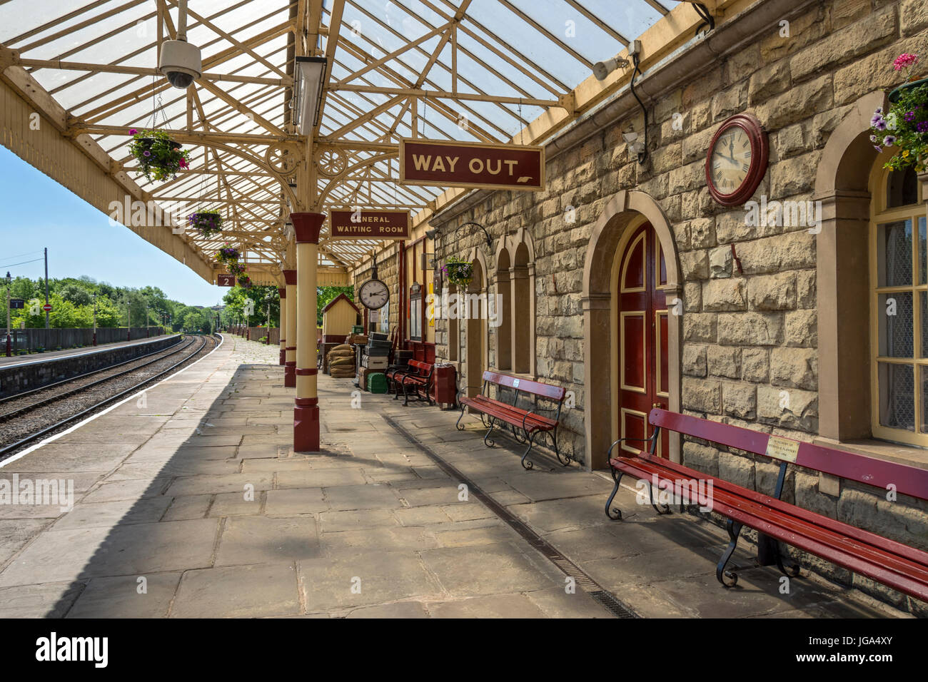 Ramsbottom station, on the East Lancashire Railway, near Bury, Greater Manchester, UK. Stock Photo